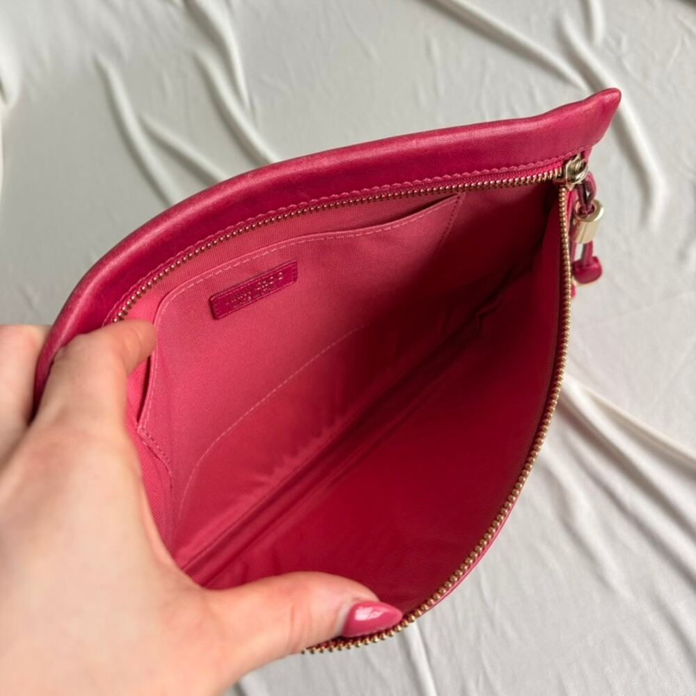 Jimmy Choo Star Stud Clutch - Raspberry Pink Leather, Gold Hardware - Picture 15 of 16
